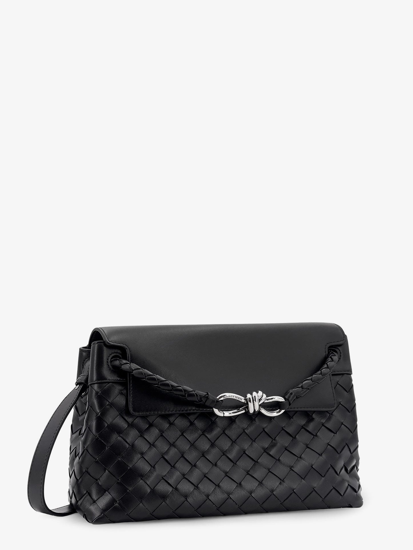 Andiamo messenger leather bag with Intrecciato motif