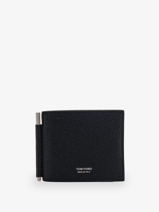 Portacarte in pelle con logo frontale