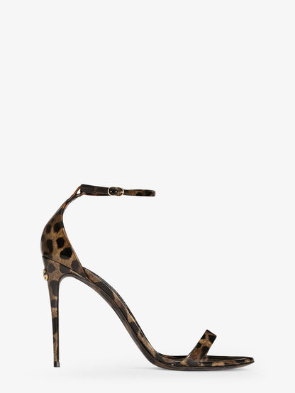 Leather sandals with leo print thumbnail