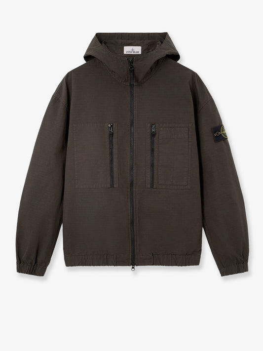 Hooded organic cotton jacket