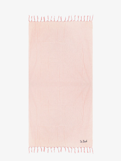 Striped cotton beach towel thumbnail