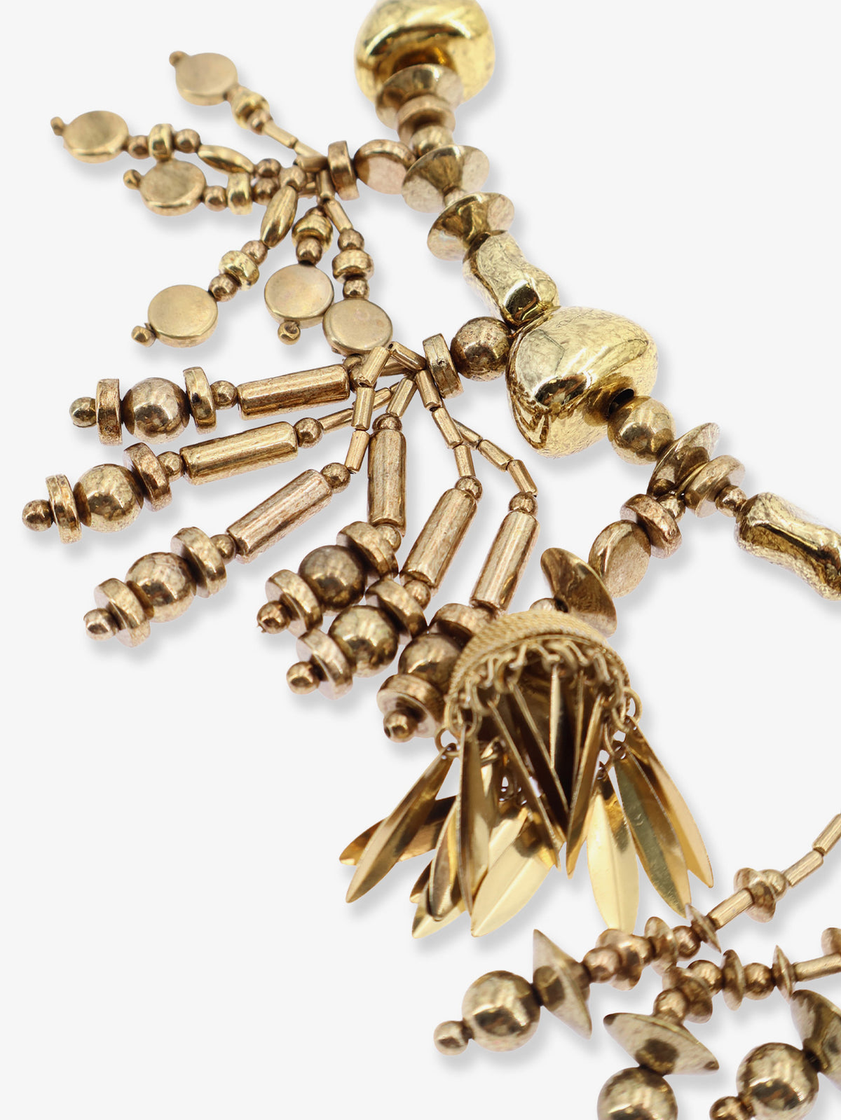 Tassel Pendant brass and resin necklace