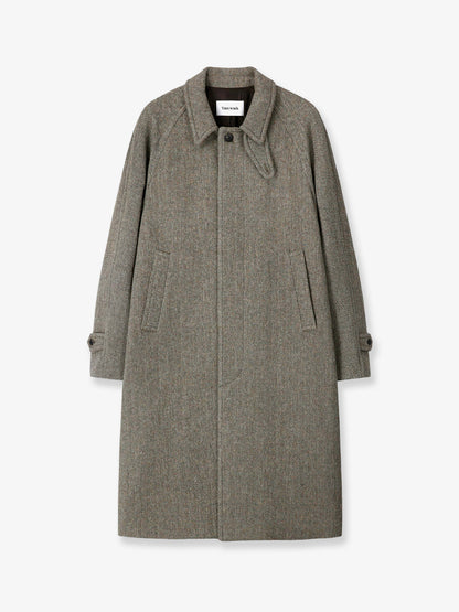 Cappotto Monopetto in lana con motivo spigato thumbnail