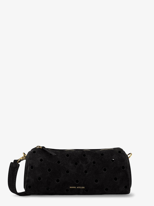 Mini Cylinder suede crossbody bag