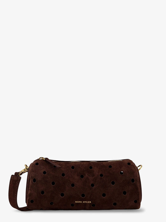 Mini Cylinder suede crossbody bag