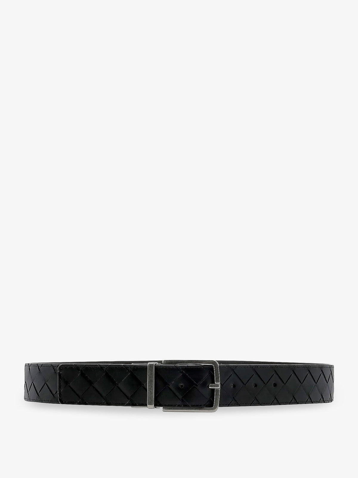 Leather belt with Intrecciato pattern