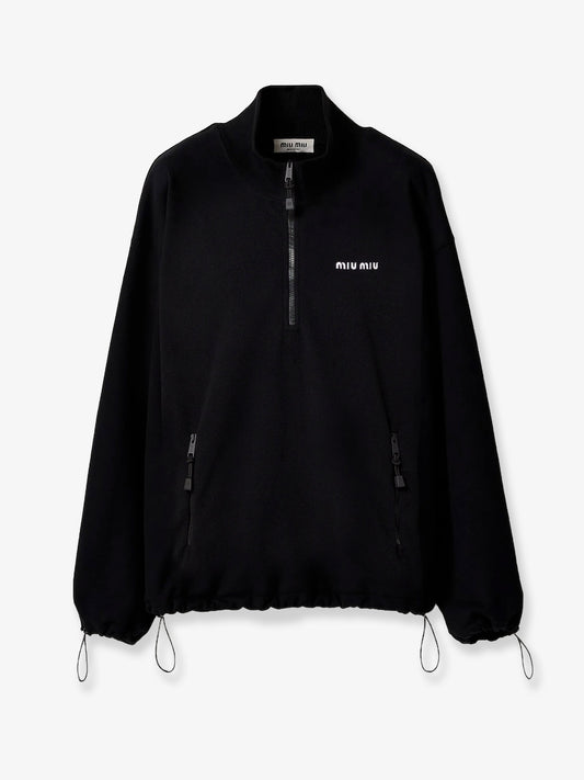 Fleece sweatshirt with Lettering Logo embroidery