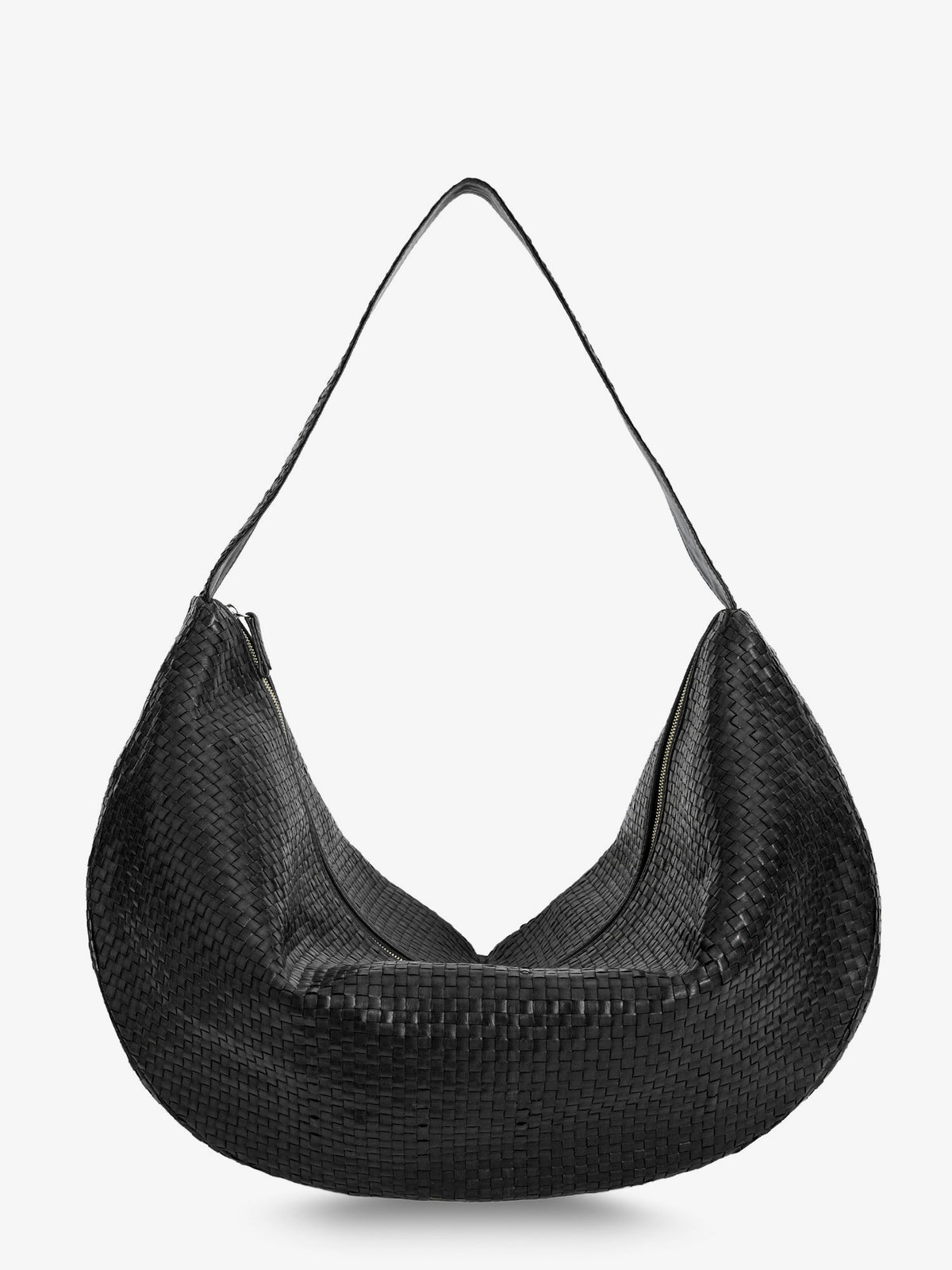 Borsa a tracolla Clip in pelle vegetale con motivo intrecciato