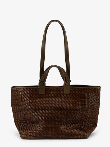 Elmio Medium vegetable leather shoulder bag with woven pattern thumbnail