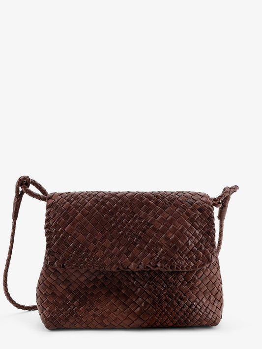 Paris vegetable leather shoulder bag with woven pattern