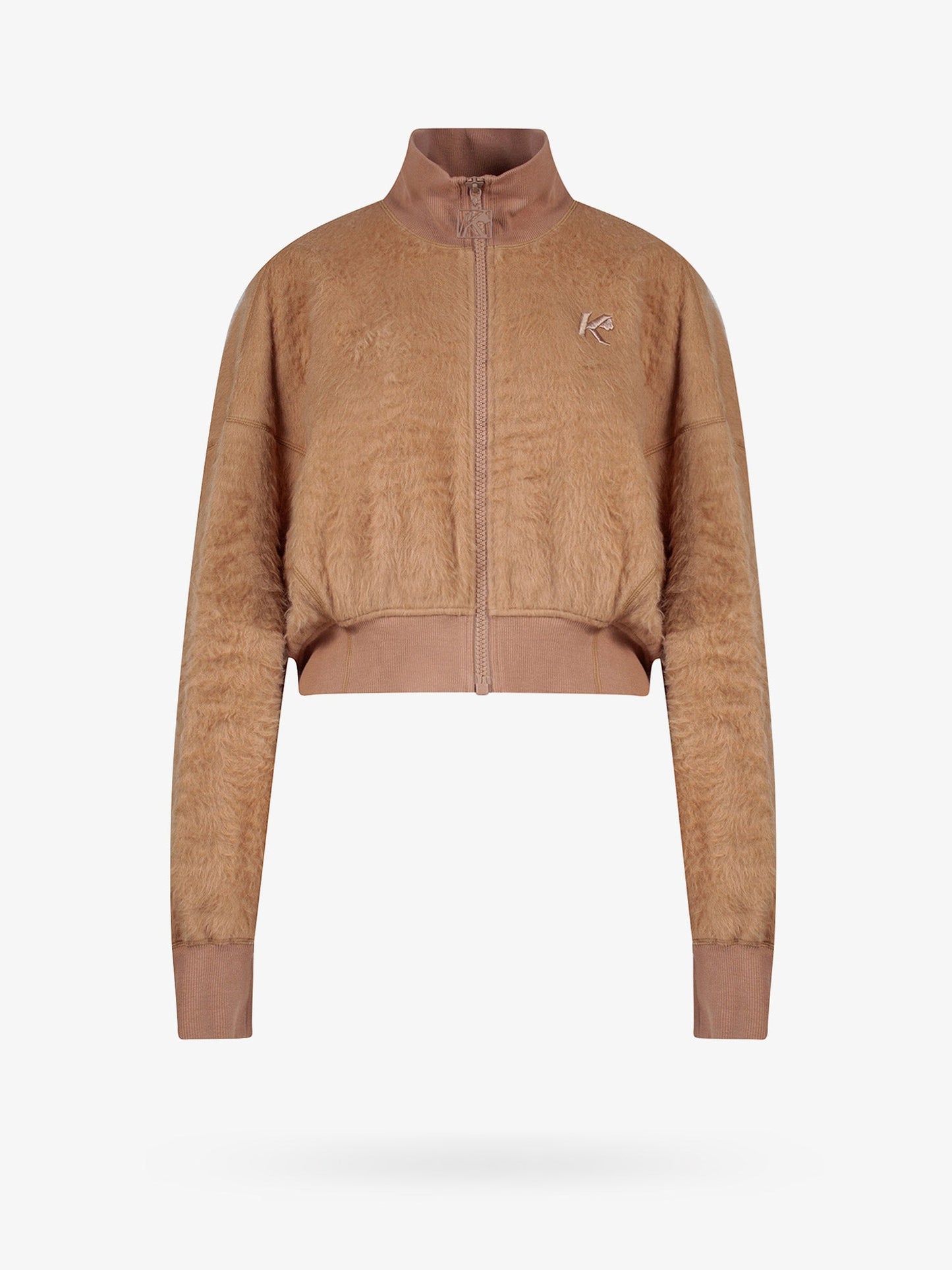 Cotton blend jacket with logo embroidery