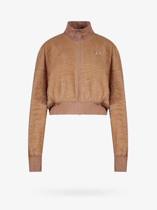 Cotton blend jacket with logo embroidery