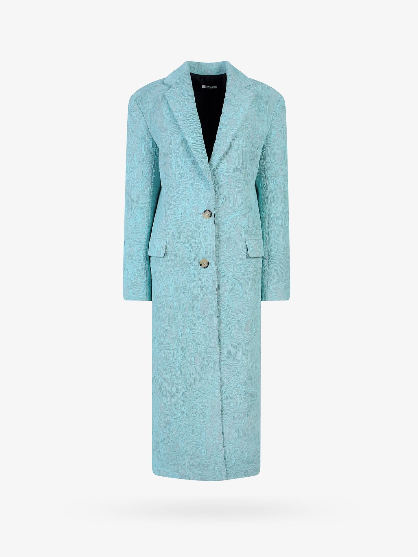 Jersey pleated fabric coat