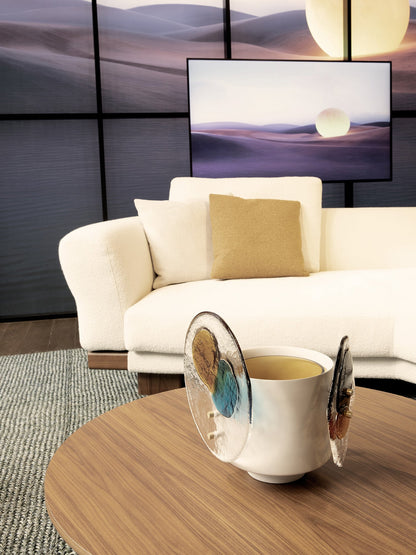 Colourdisc vase in brass with murano glass elements thumbnail