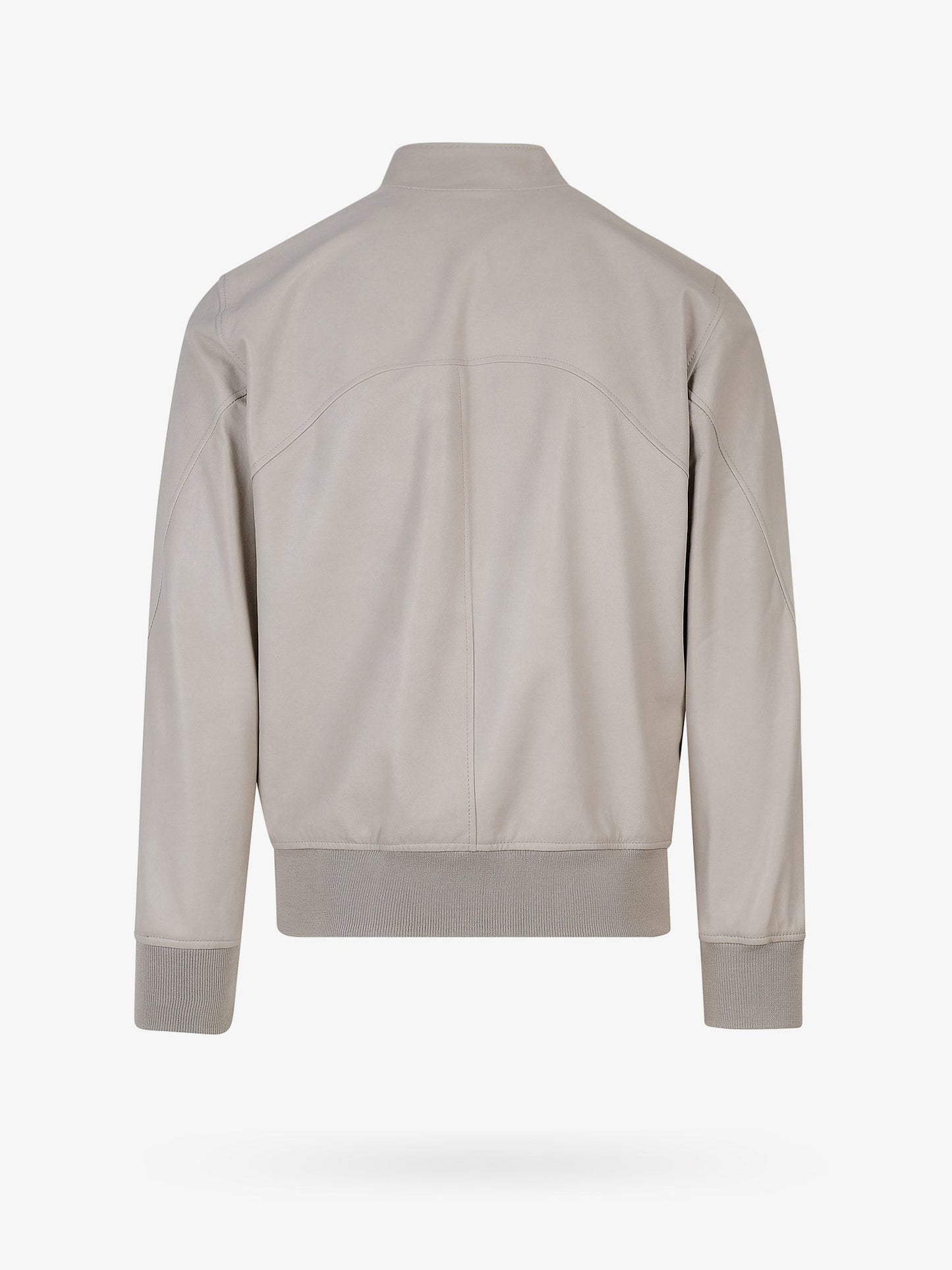 Leather bomber jacket