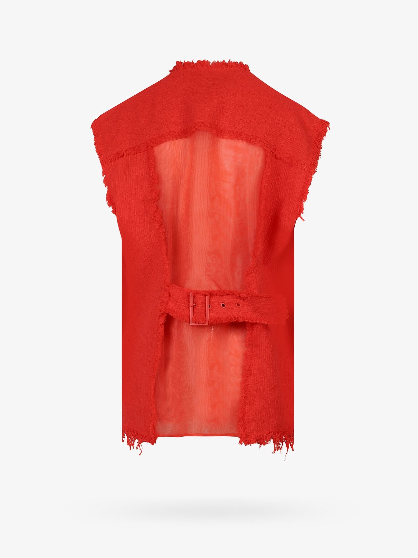 Tweed vest with frayed profiles