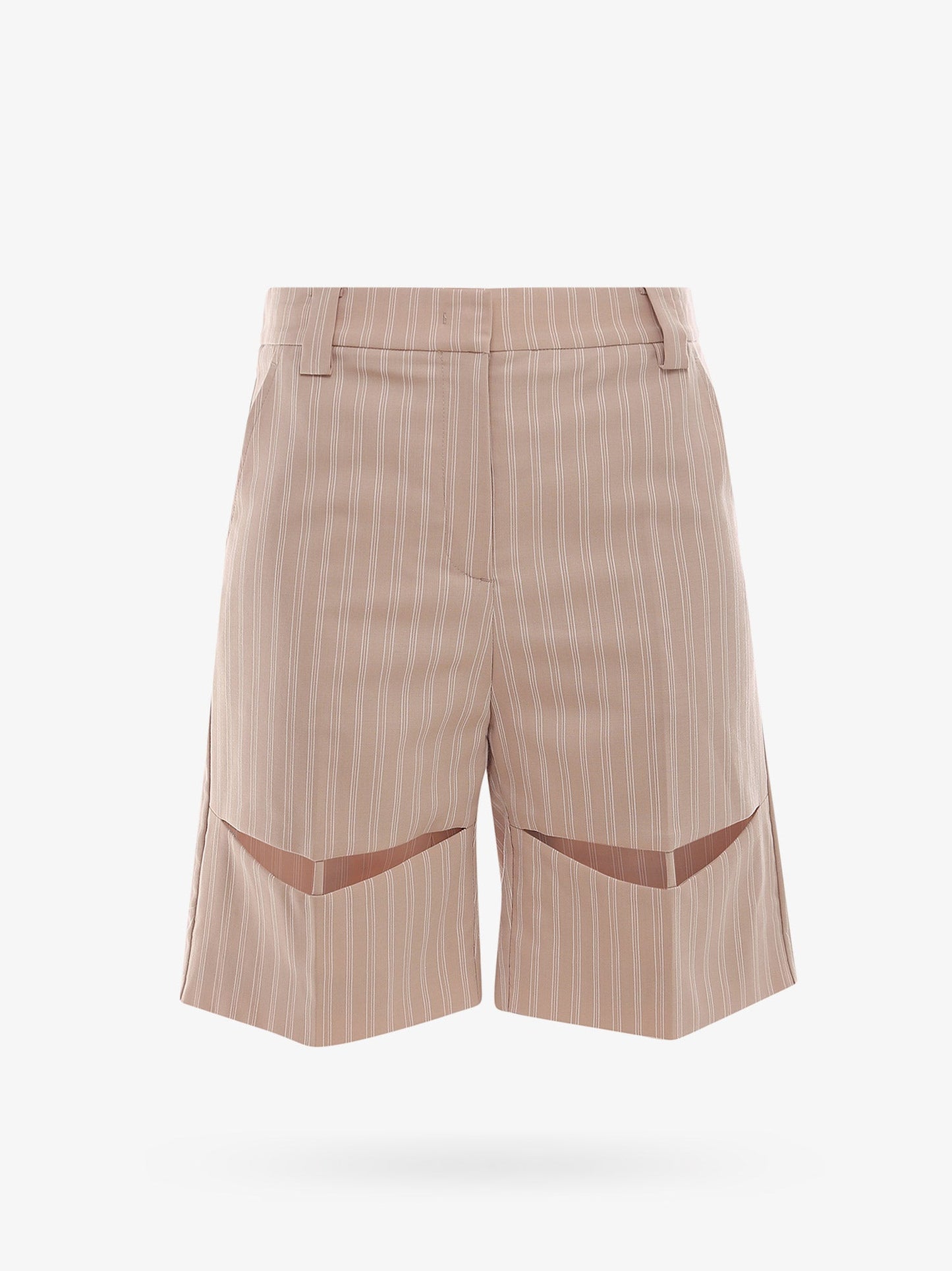 Wool blend bermuda shorts with striped motif