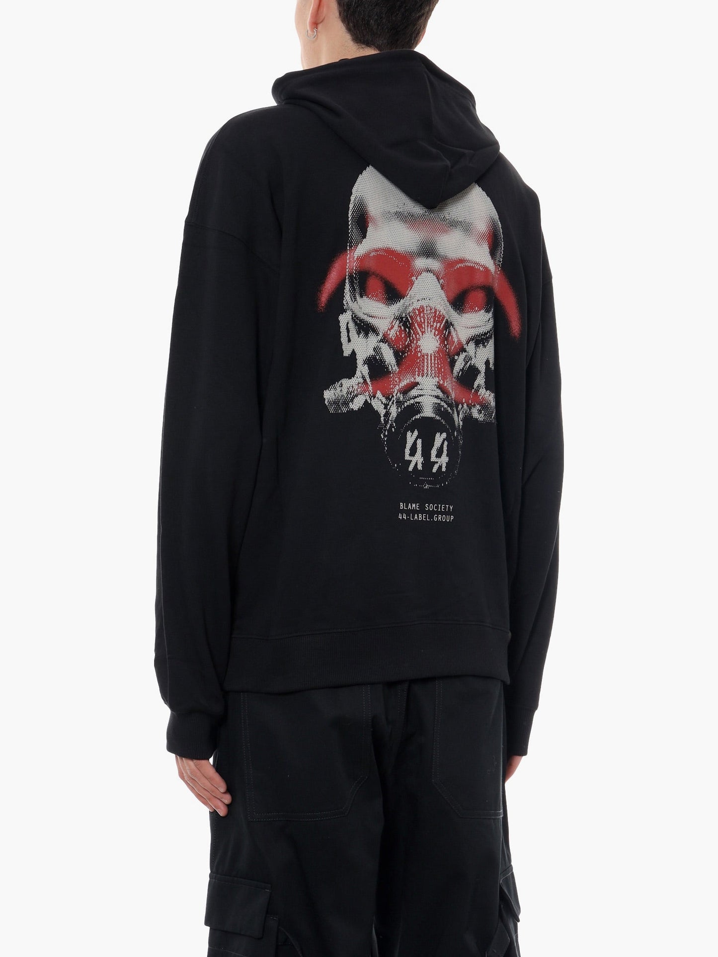 Cotton sweatshirt with frontal and back logo print