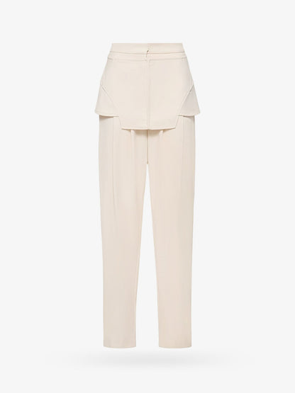 Viscose blend trouser with frontal panels with metal hooks thumbnail