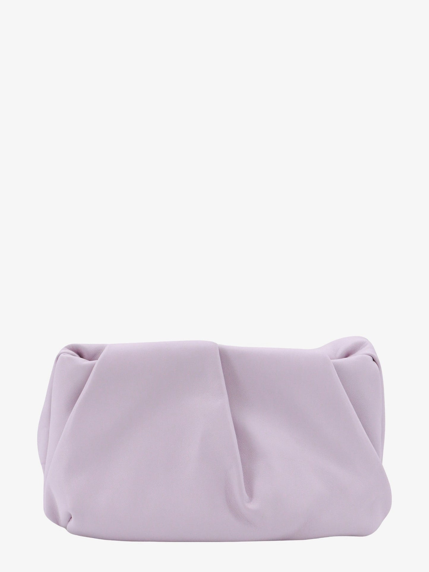 Leather clutch with frontal rose