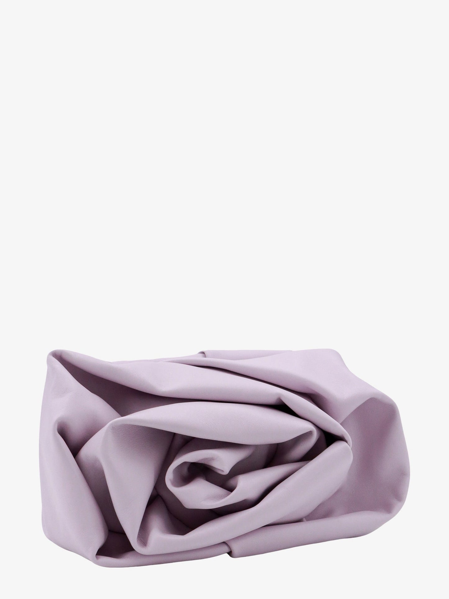 Leather clutch with frontal rose