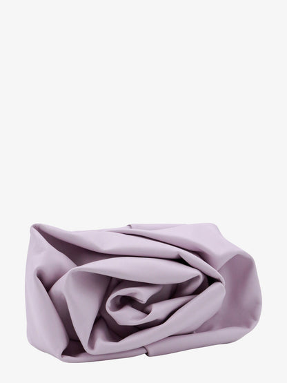 Leather clutch with frontal rose thumbnail