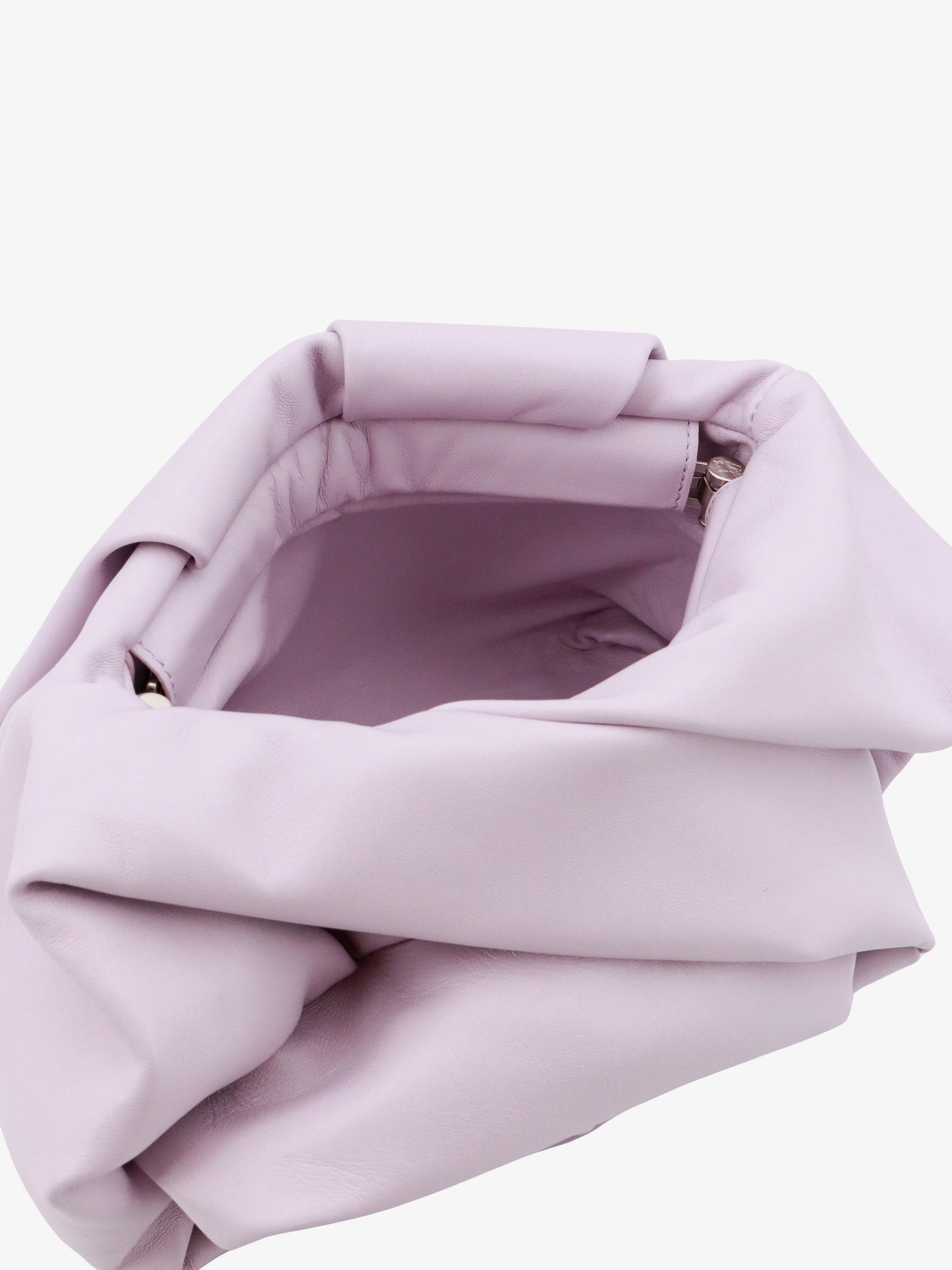 Leather clutch with frontal rose