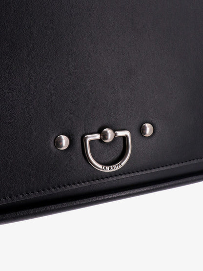 Leather shoulder strap with logoed metal details thumbnail