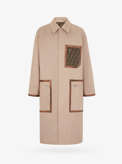 Cotton trench with leather profiles thumbnail