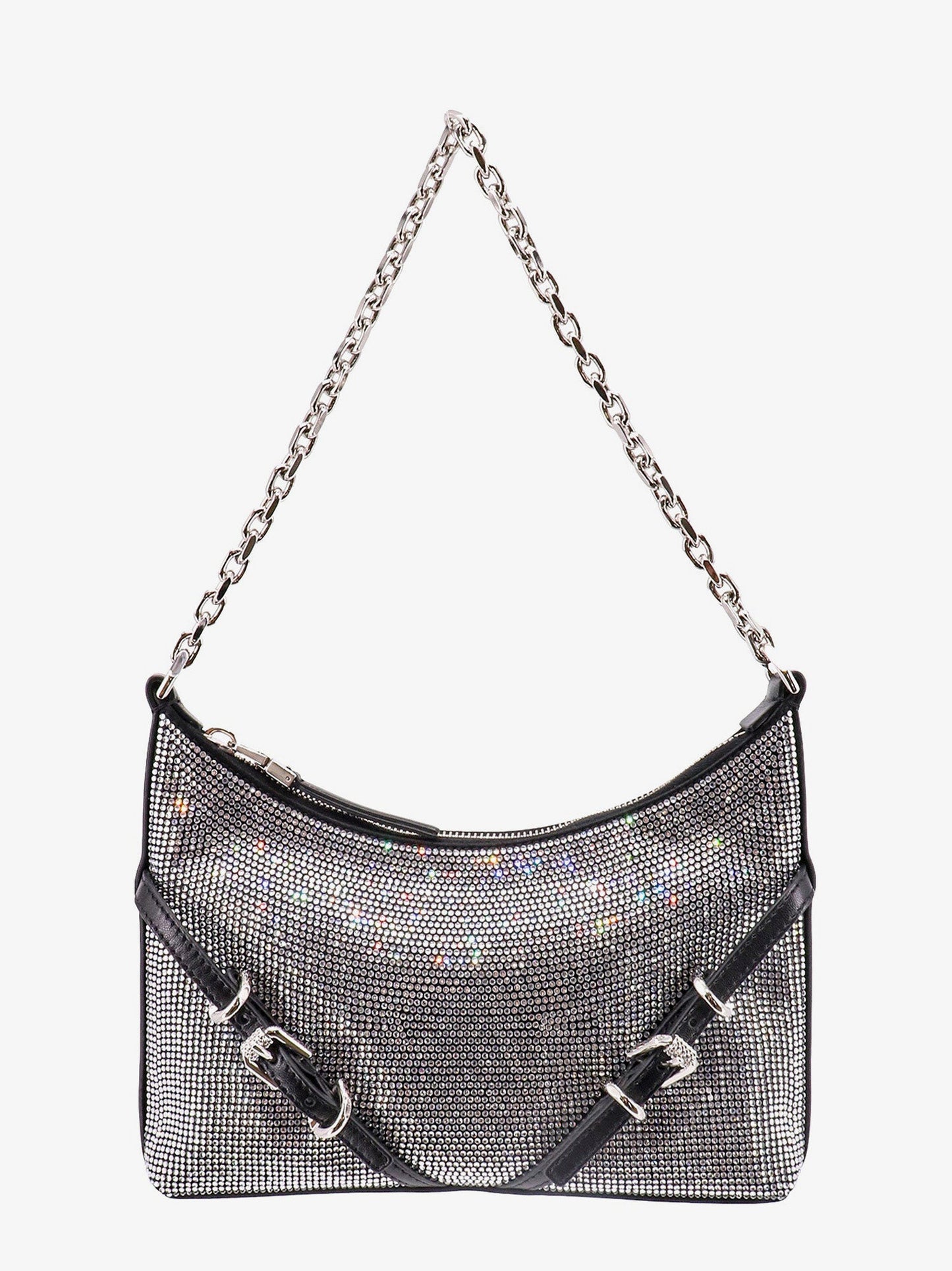 Shoulder bag with all-over rhinestones