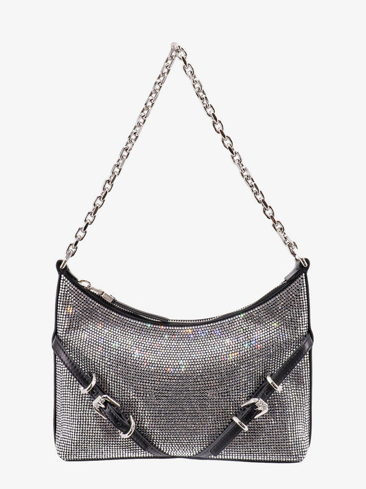 Shoulder bag with all-over rhinestones
