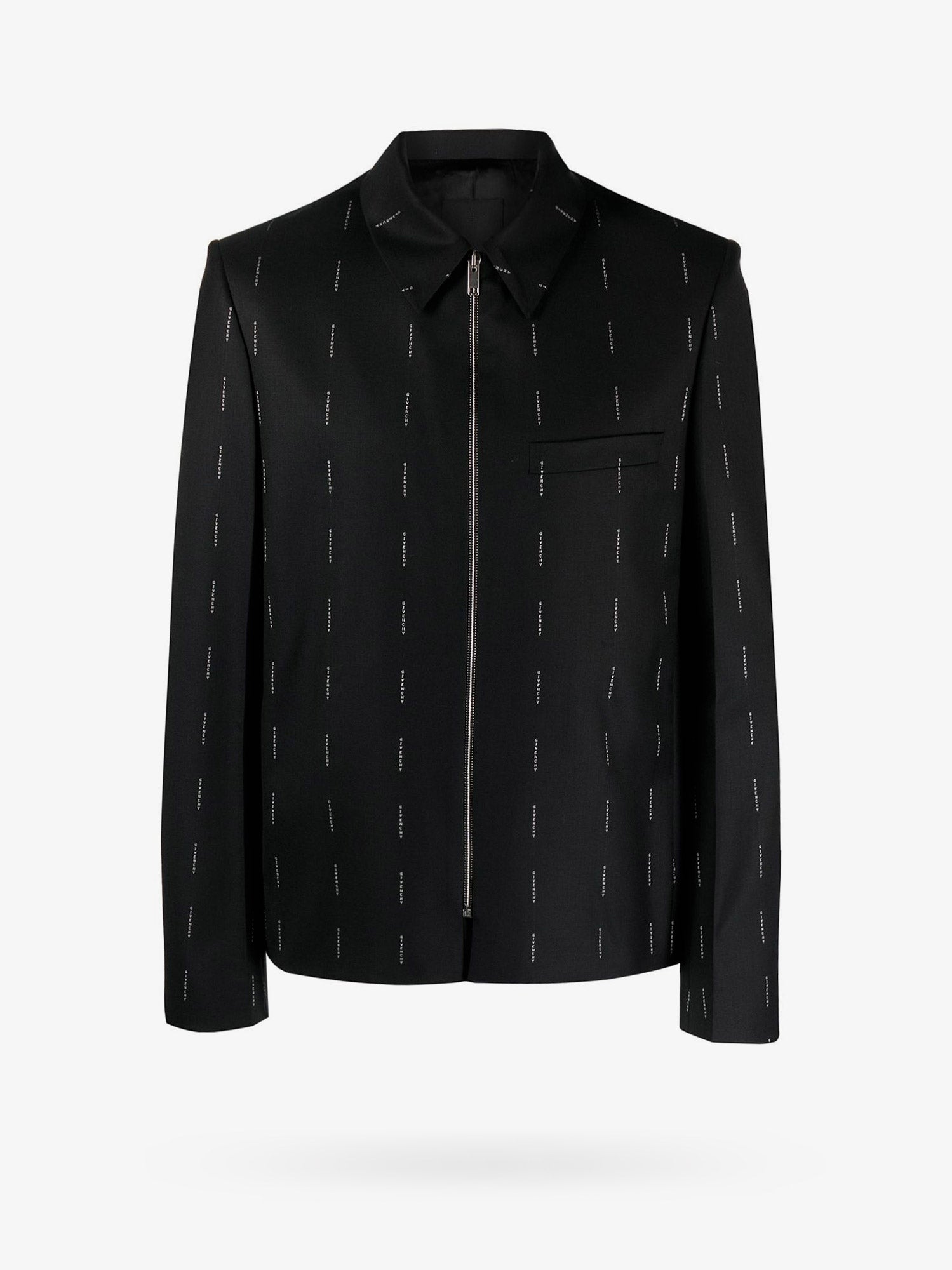 Wool blazer all over logo print