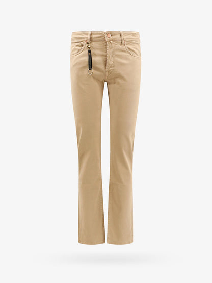 Stretch cotton trouser with back suede logo patch thumbnail