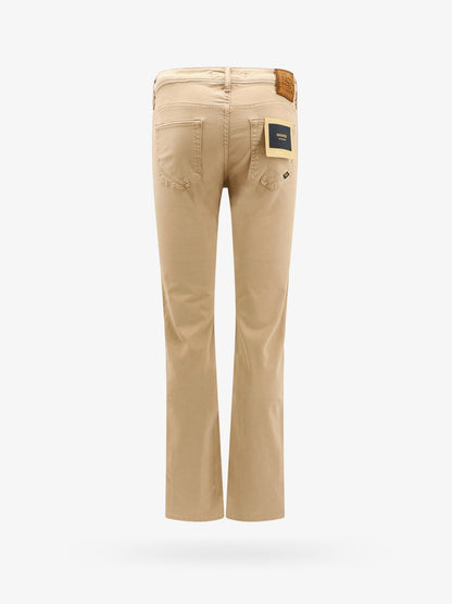 Stretch cotton trouser with back suede logo patch thumbnail