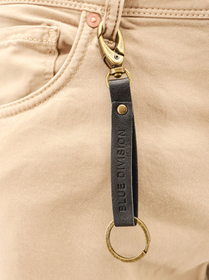 Stretch cotton trouser with back suede logo patch thumbnail