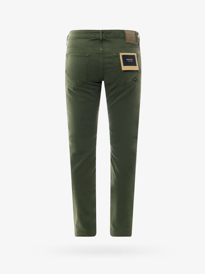 Stretch cotton trouser with back suede logo patch thumbnail