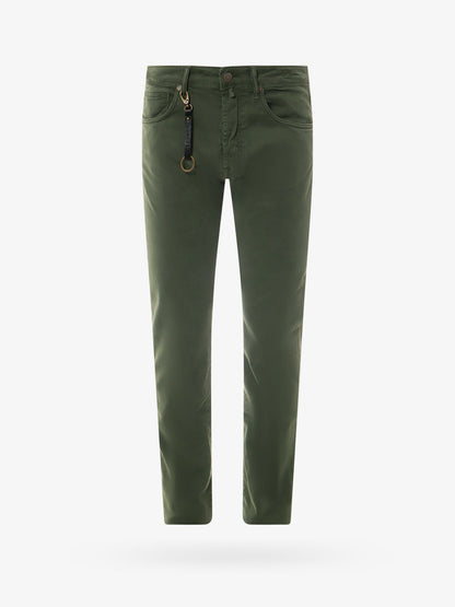 Stretch cotton trouser with back suede logo patch thumbnail