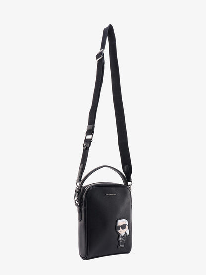 Leather shoulder bag with iconic karl patch thumbnail