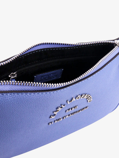 Leather shoulder bag with frontal metal logo thumbnail