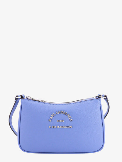 Leather shoulder bag with frontal metal logo thumbnail