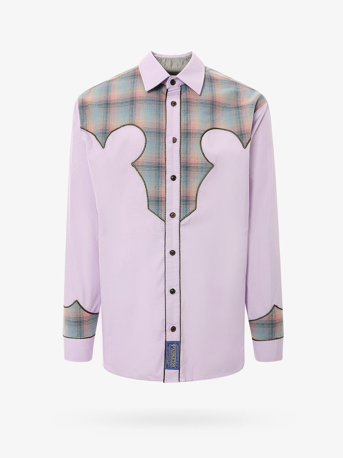 Cotton shirt insert madras motif