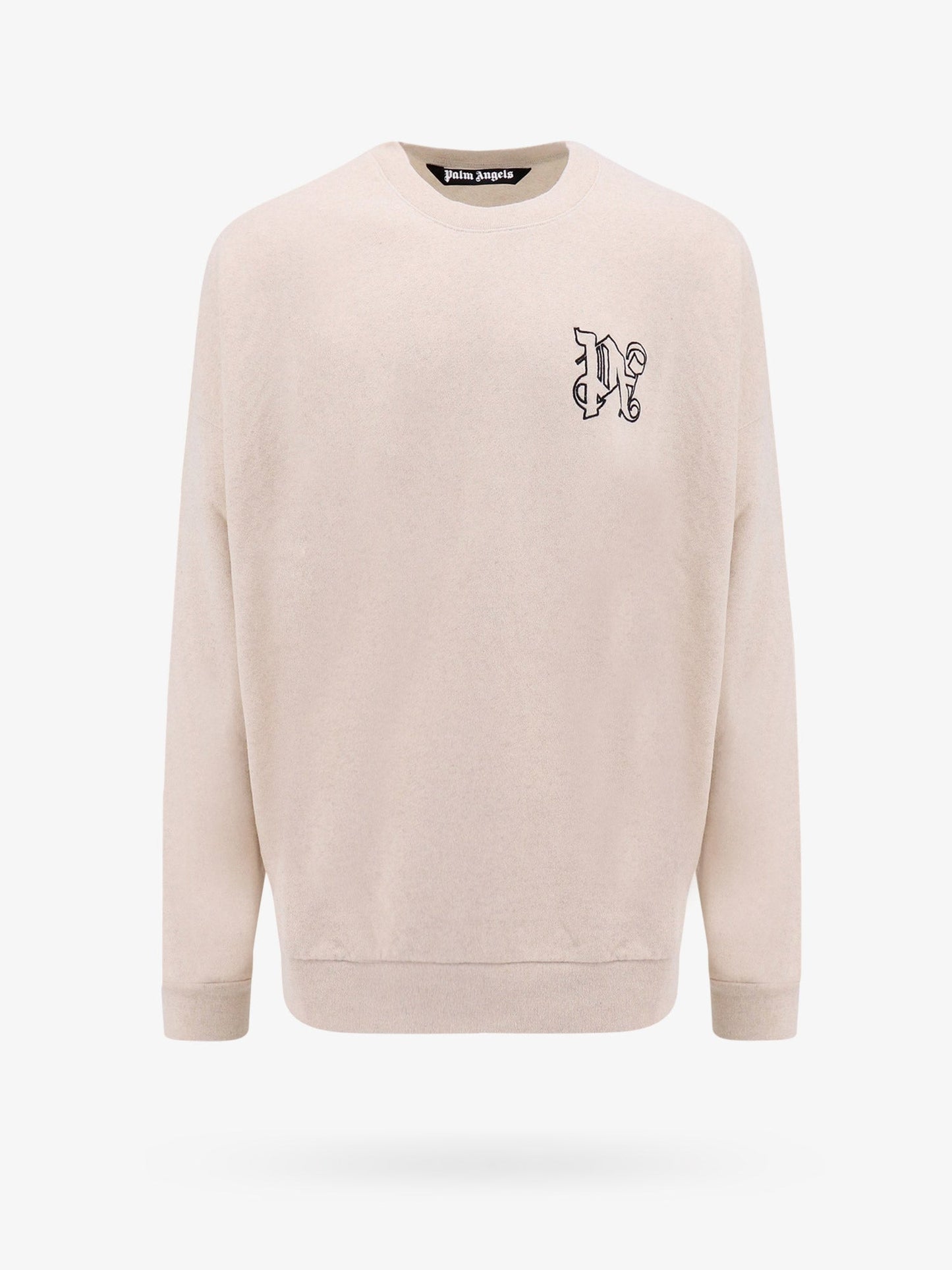 Linen and cotton sweatshirt with embroidered monogram