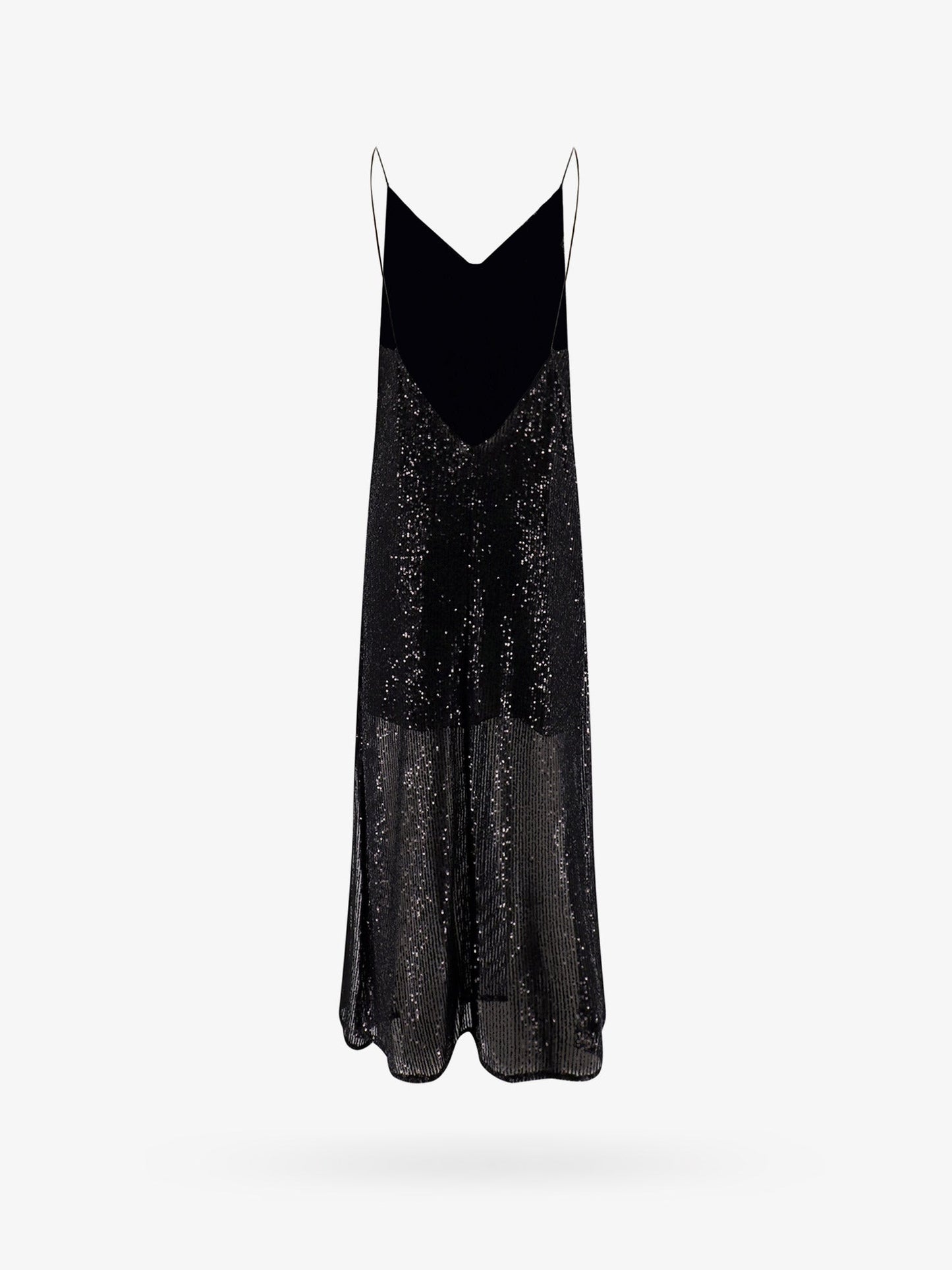 Long dress with all-over sequins