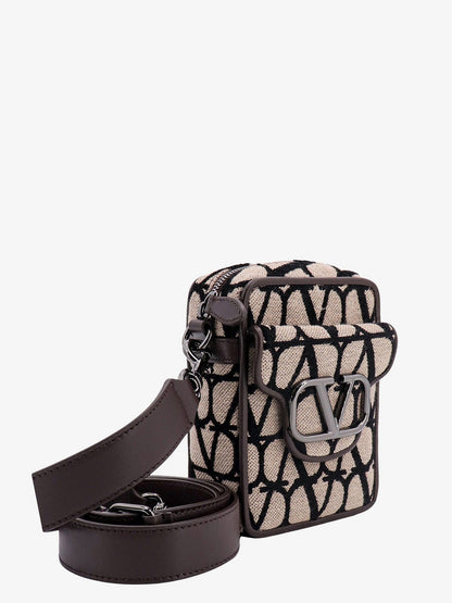 Borsa a tracolla in toile iconographe con profili in pelle thumbnail