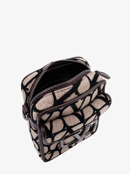 Borsa a tracolla in toile iconographe con profili in pelle thumbnail