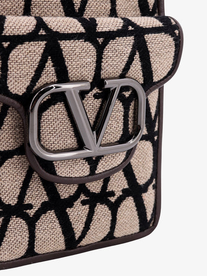 Borsa a tracolla in toile iconographe con profili in pelle thumbnail