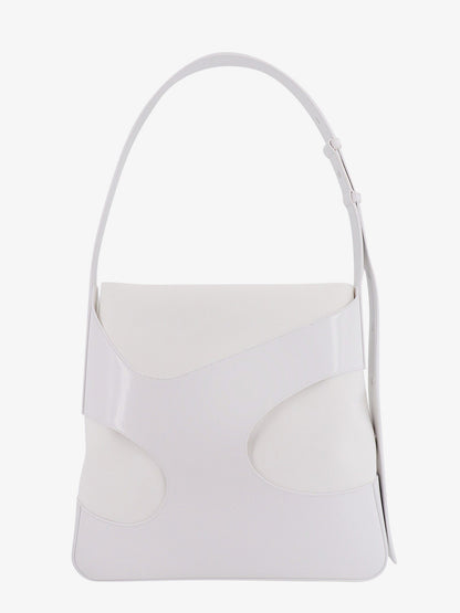 Shoulder bag in leather and canvas with cut-out details thumbnail