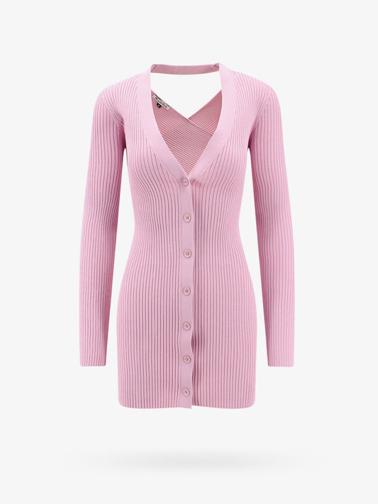 Viscose cardigan with ribbed pattern