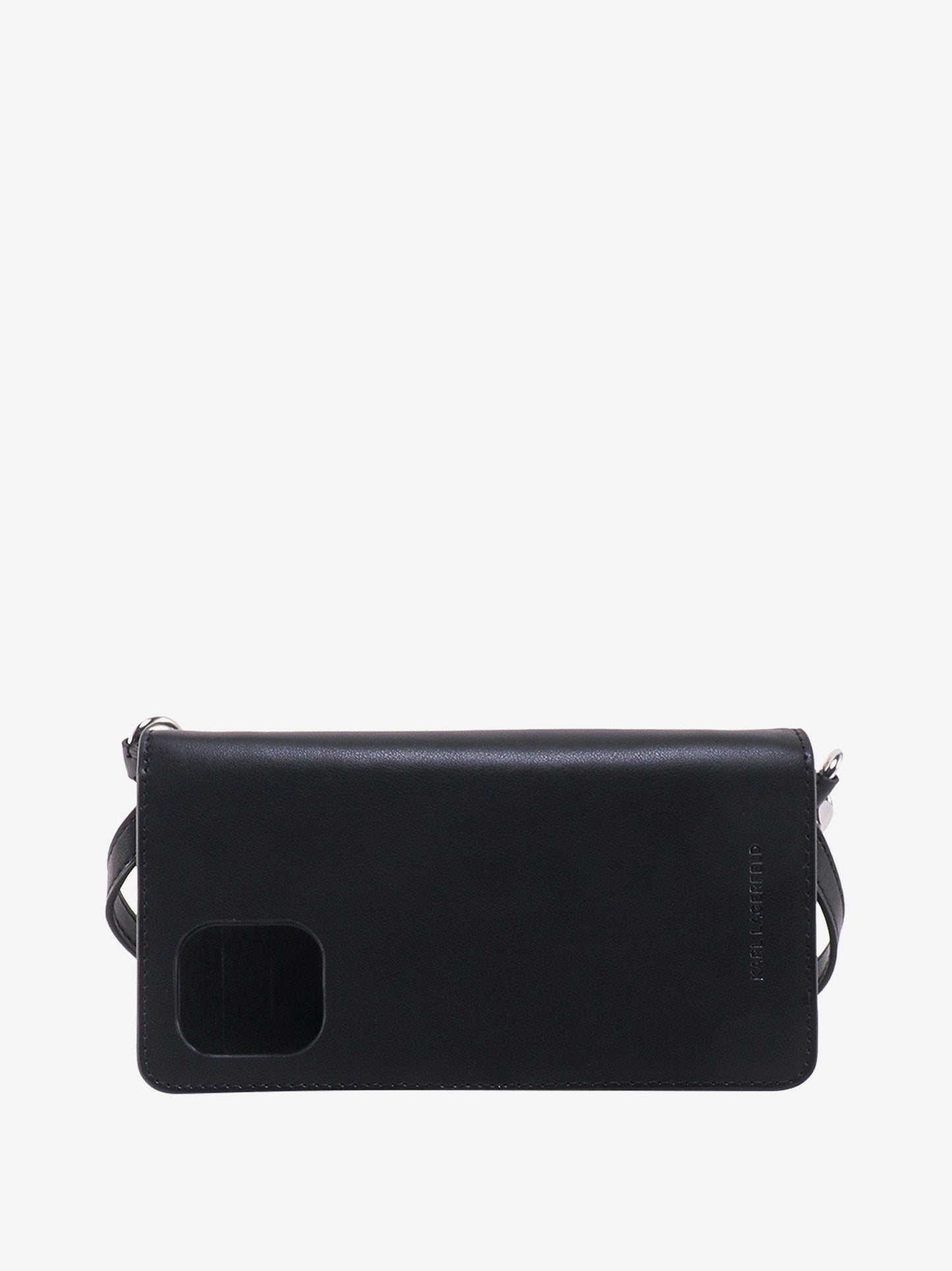 Phone case with frontal metal logo