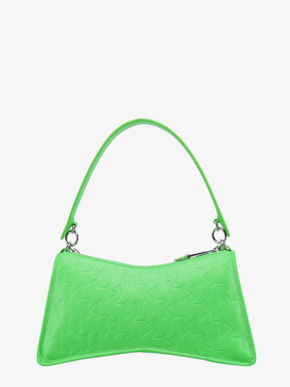 Recycled material shoulder bag with embossed logo print thumbnail